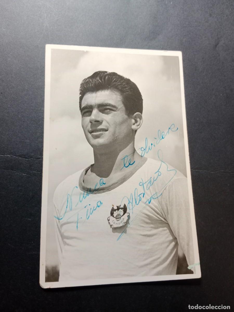 Coleccionismo deportivo: POSTAL FOTOGRAFICA CON AUTOGRAFO H. CASTA&Ntilde;O - JUGADOR FUTBOL CD MESTALLA VALENCIA CF Y REAL MADRID