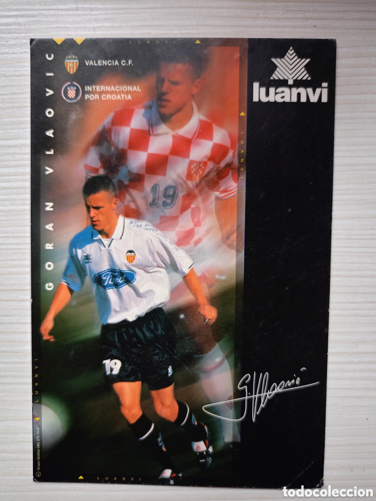 Coleccionismo deportivo: Postal Goran Vlaovic Valencia c.f.