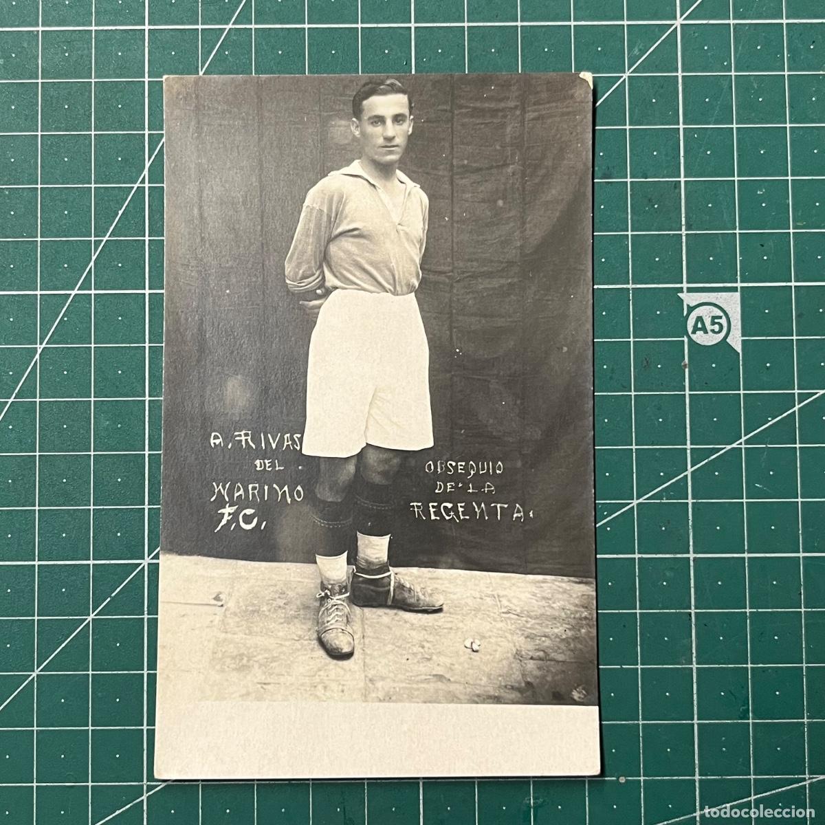 Coleccionismo deportivo: Postal de A. Rivas del Marino futbol club, editado por La Regenta