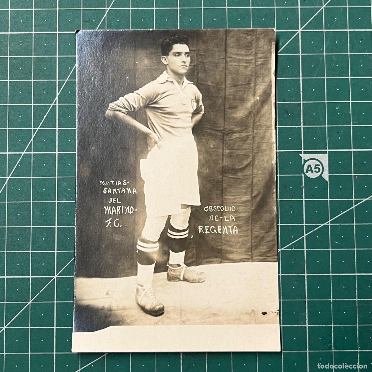 Coleccionismo deportivo: Postal de Matias Santana del Marino futbol club, editado por La Regenta