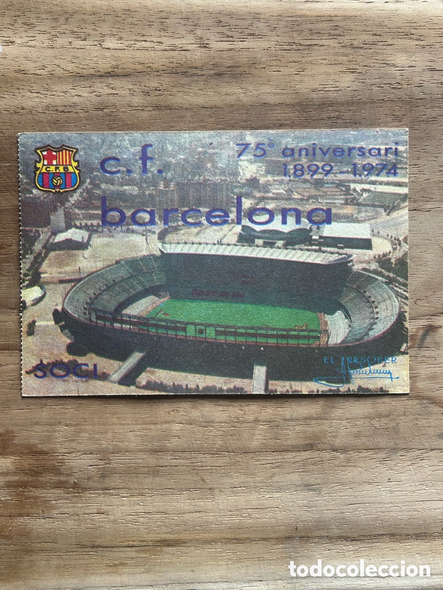 Coleccionismo deportivo: Ficha de socio BAR&Ccedil;A a&ntilde;o 1974 - Foto 1