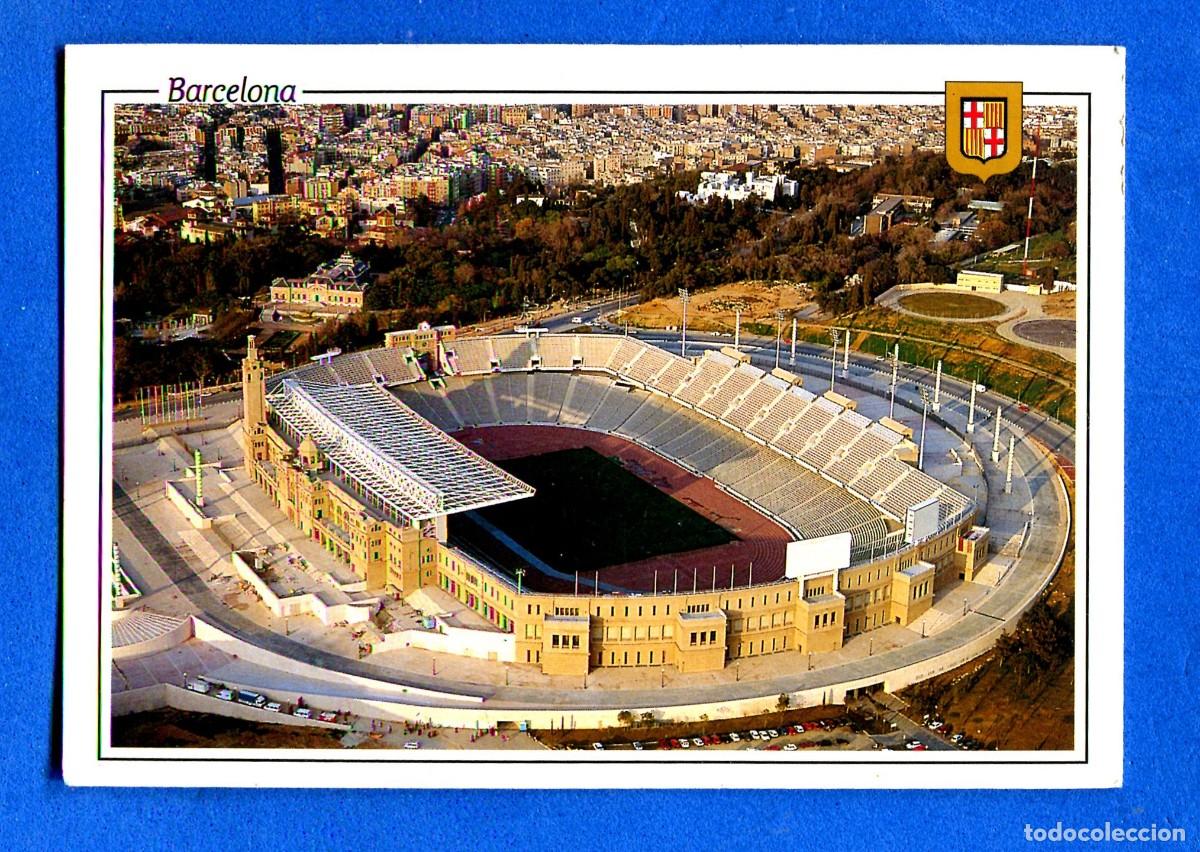 Sports collectibles: POSTAL SIN CIRCULAR BARCELONA ESTADIO OLIMPICO EDITA ESCUDO DE ORO
