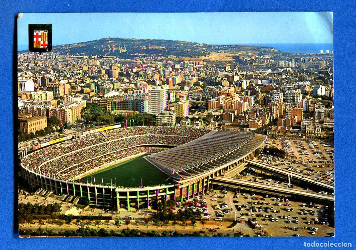 Coleccionismo deportivo: POSTAL SIN CIRCULAR BARCELONA 19 CAMPO FUTBOL BARCELONA EDITA ESCUDO DE ORO