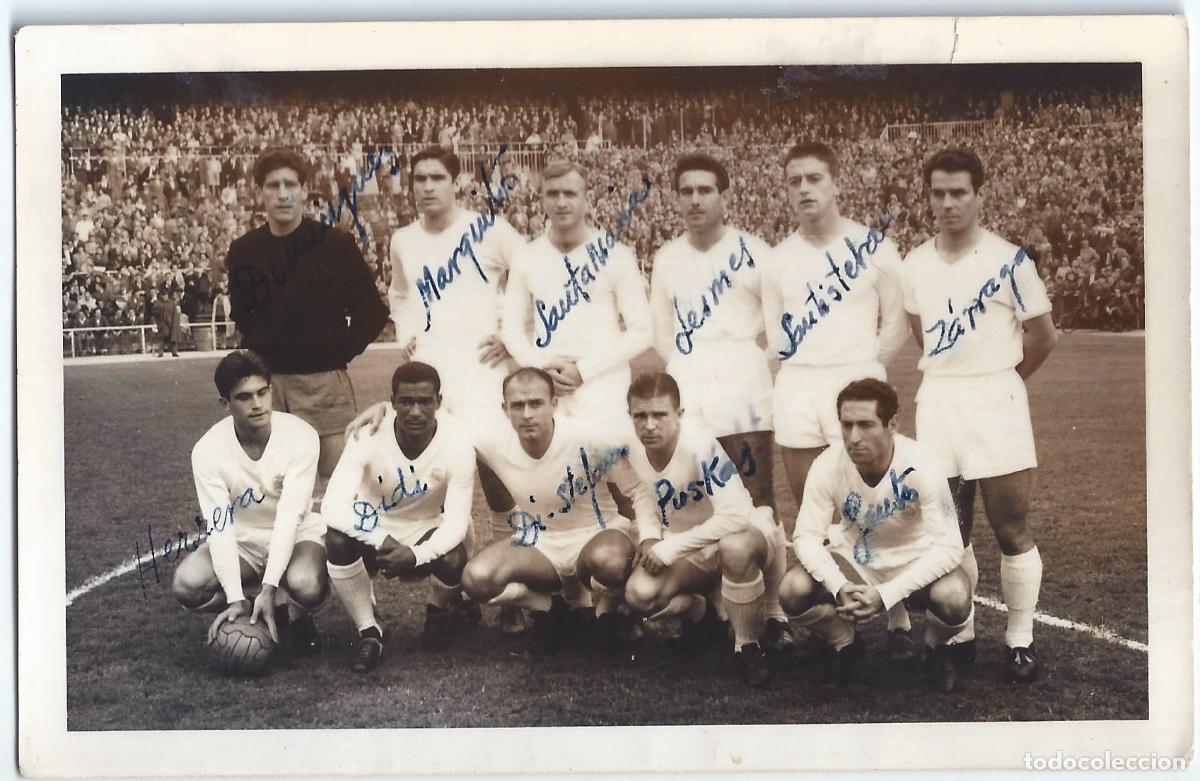Coleccionismo deportivo: Alineaci&oacute;n del Real Madrid - Campeon de Europa (1959)