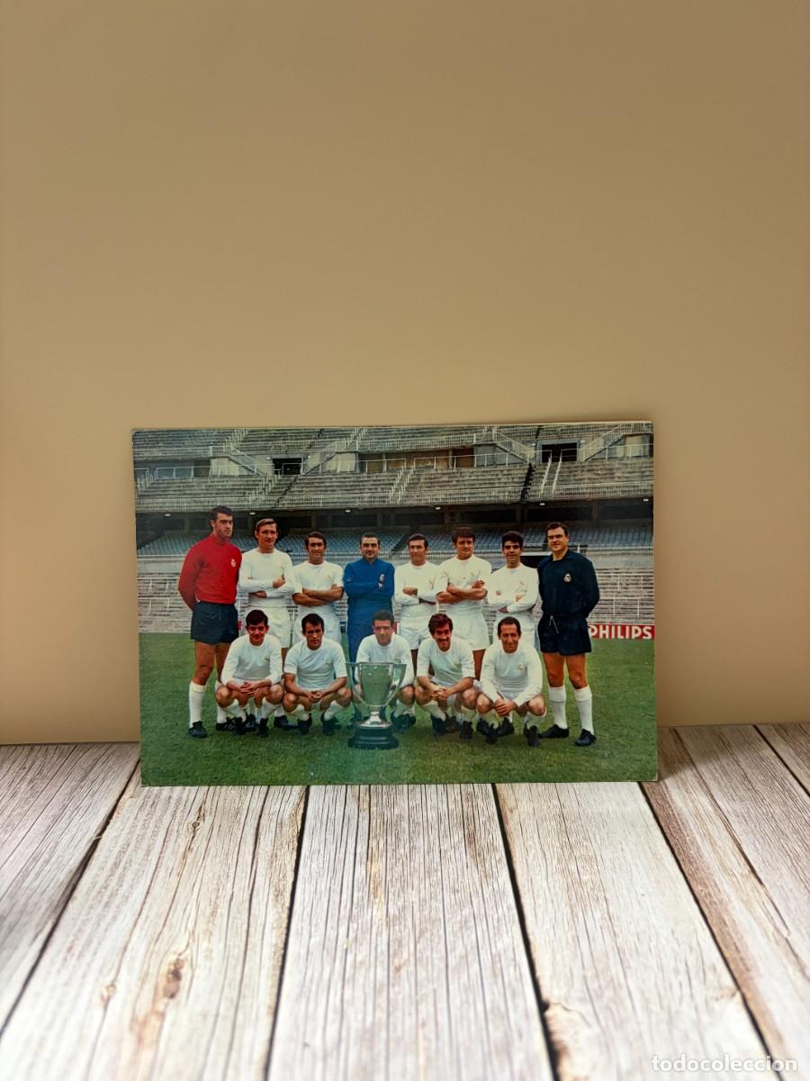 Coleccionismo deportivo: TARJETA POSTAL. REAL MADRID C.F. 170.- CAMPE&Oacute;N DE LIGA TEMPORADA 1967-68-.