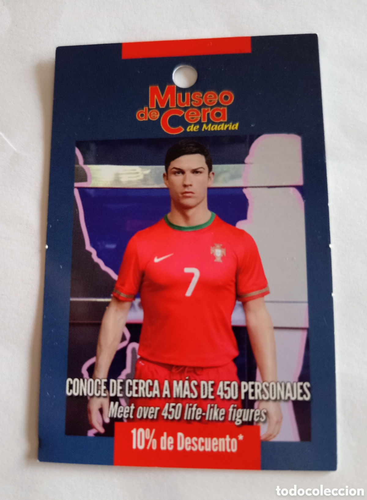 Coleccionismo deportivo: Cristiano Ronaldo. Antigua tarjeta Museo de Cera de Madrid