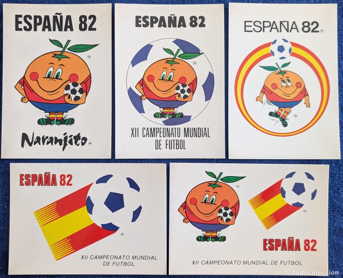 Coleccionismo deportivo: Lote de 5 postales del Naranjito - Mundial 82 - Espa&ntilde;a 82 &iexcl;Sin circular!