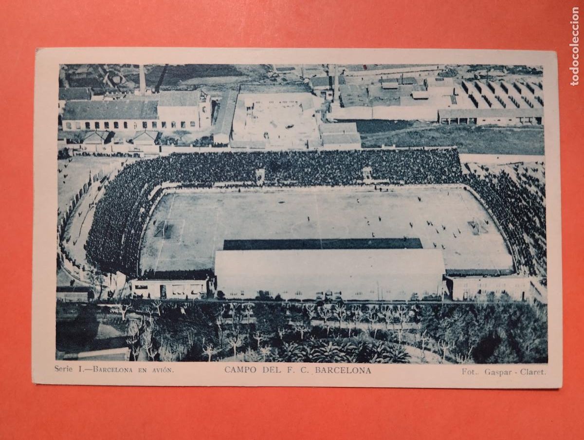 Coleccionismo deportivo: BARCELONA EN AVION, CAMPO DE FUTBOL DEL F. C. BARCELONA. FOT. GASPAR - CLARET. AVI&Oacute;N LATECO&Egrave;RE