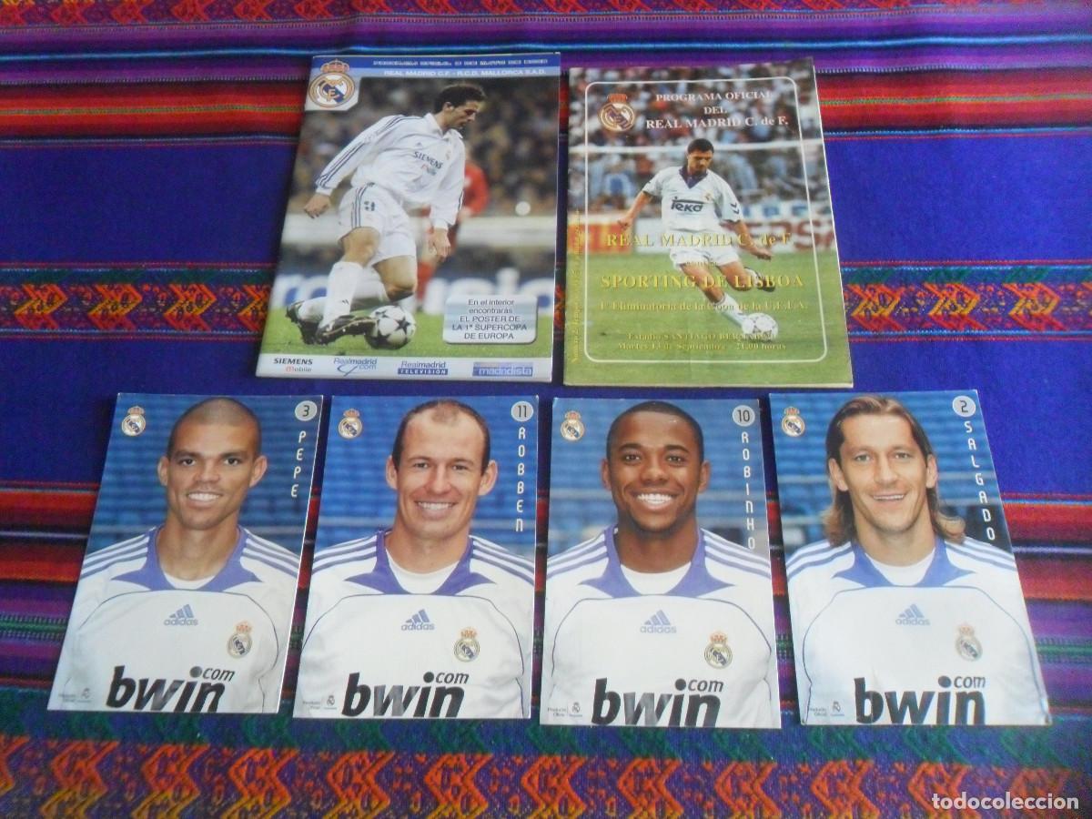 Coleccionismo deportivo: POSTAL REAL MADRID TEMPORADA 2007 2008 ROBBEN PEPE ROBINHO M&Iacute;CHEL SALGADO. REGALO 2 PROGRAMA OFICIAL