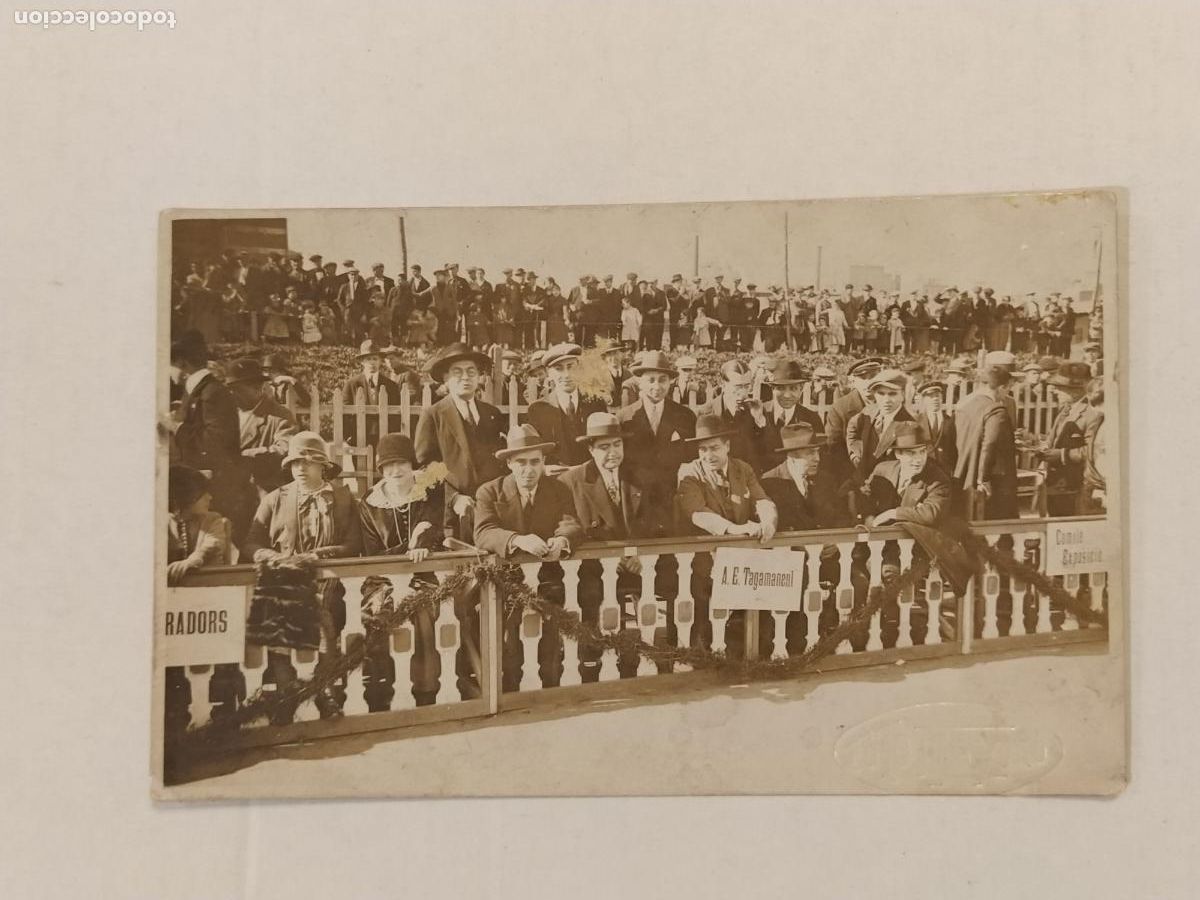 Coleccionismo deportivo: CAMPO DE FUTBOL O DEPORTIVO - A.E. TAGAMANENT - SELLO EN SECO MAYMO - FOTOGRAFICA -POSTAL ANTIGUA