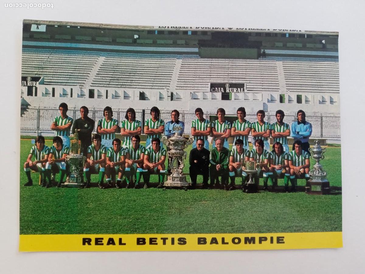 Coleccionismo deportivo: REAL BETIS BALOMPI&Eacute; : TARJETA PARA FELICITAR CON EQUIPO A&Ntilde;OS 70, FIRMADA JOSE M&ordf; DE LA CONCHA