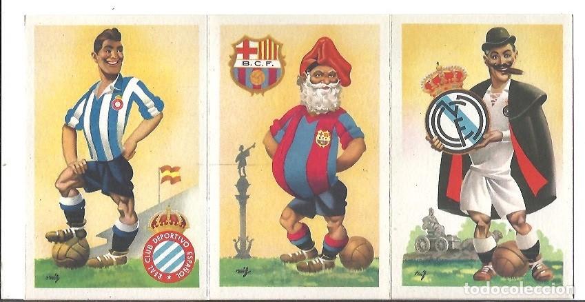 Coleccionismo deportivo: 3 tarjetas postales equipos de futbol serie a r c d espa&ntilde;ol f c barcelona real madrid