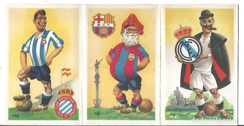 Coleccionismo deportivo: 3 tarjetas postales equipos de futbol serie a r c d espa&ntilde;ol f c barcelona real madrid