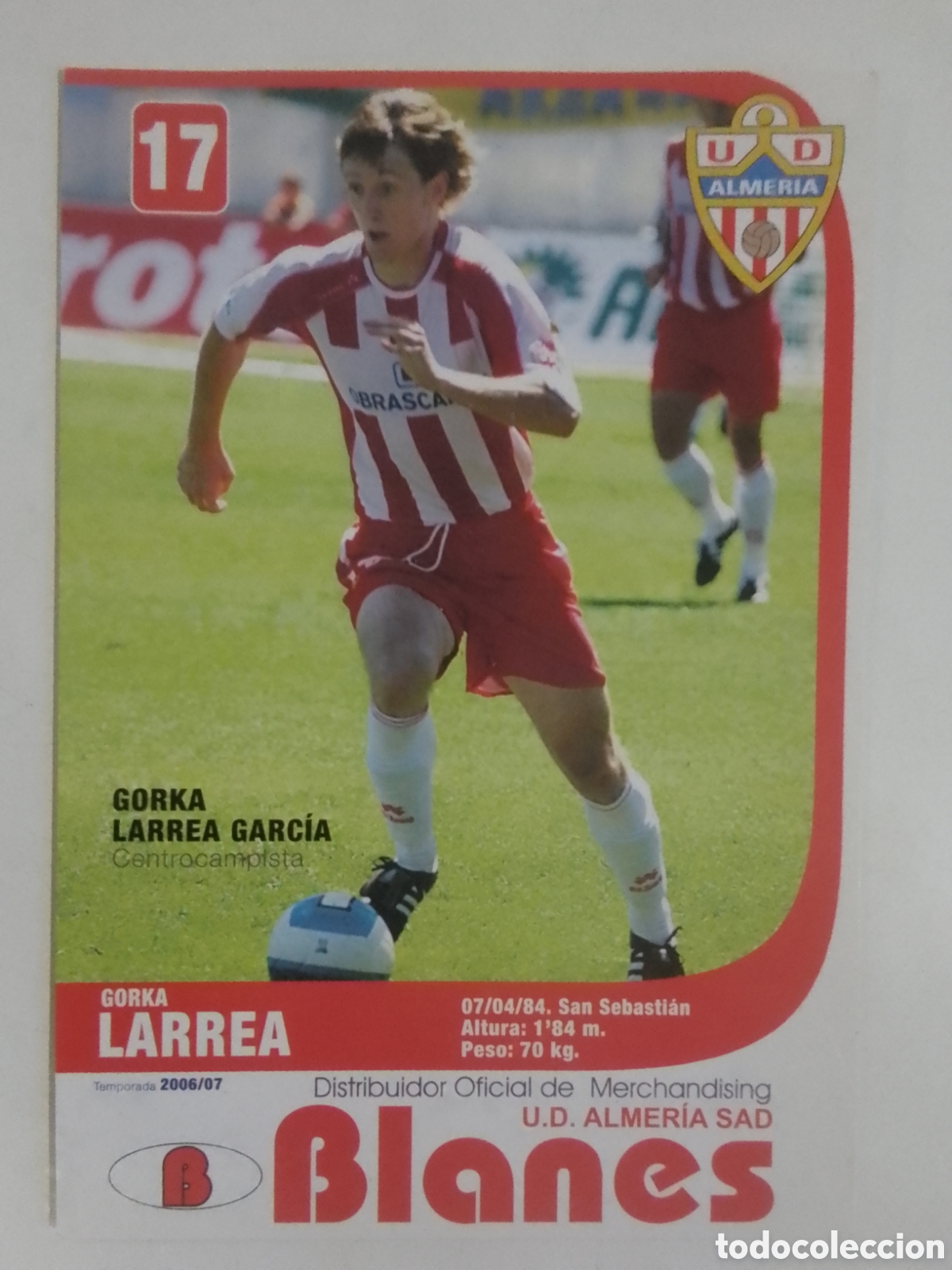 Coleccionismo deportivo: Postal Gorka Larrea Garc&iacute;a &bull; U.D. Almer&iacute;a.