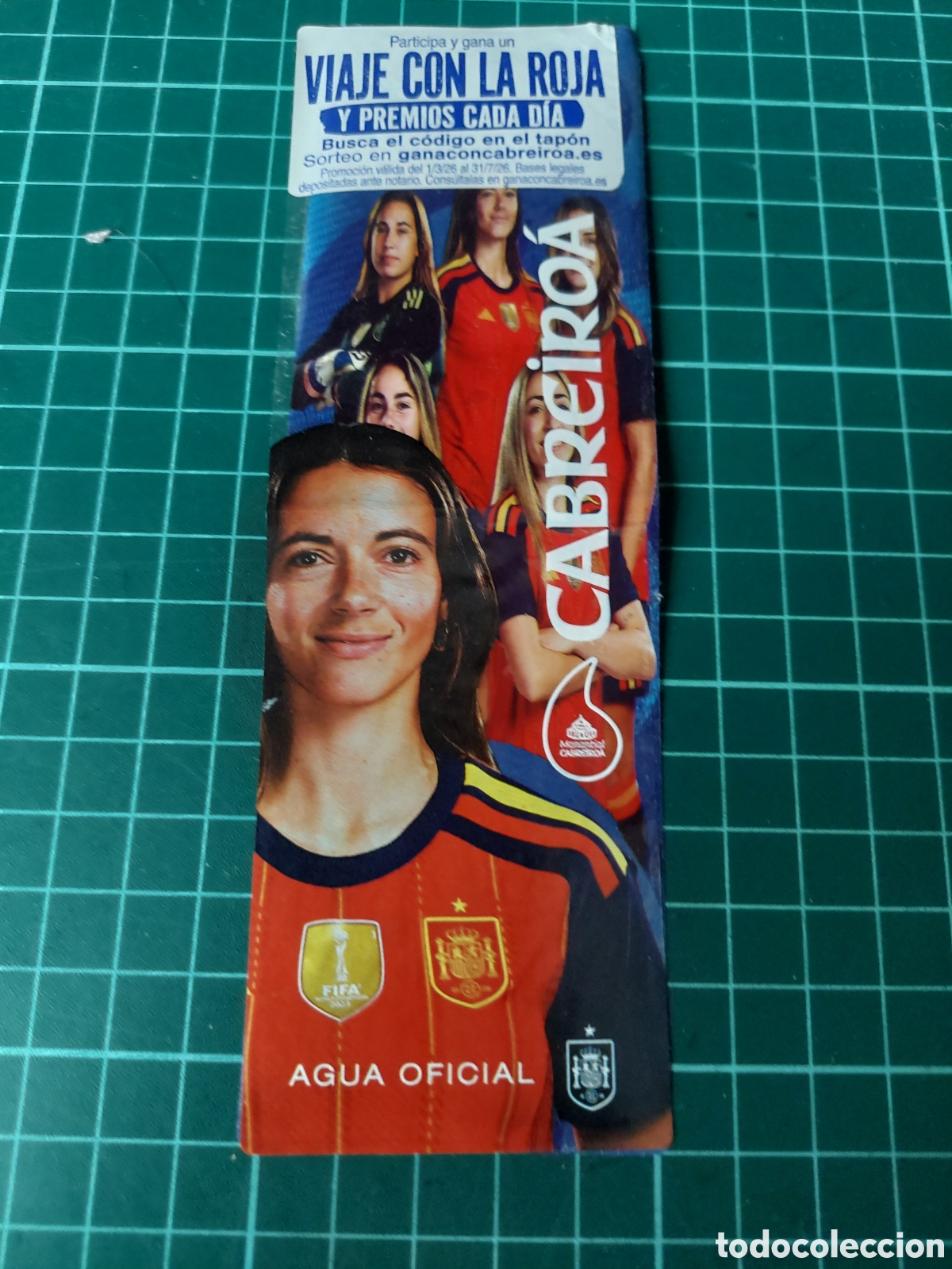 Coleccionismo deportivo: ETIQUETA AGUA MINERAL NATURAL GALICIA CABREIROA SELECCI&Oacute;N ESPA&Ntilde;OLA F&Uacute;TBOL FEMENINA ESPA&Ntilde;OLA VIAJE