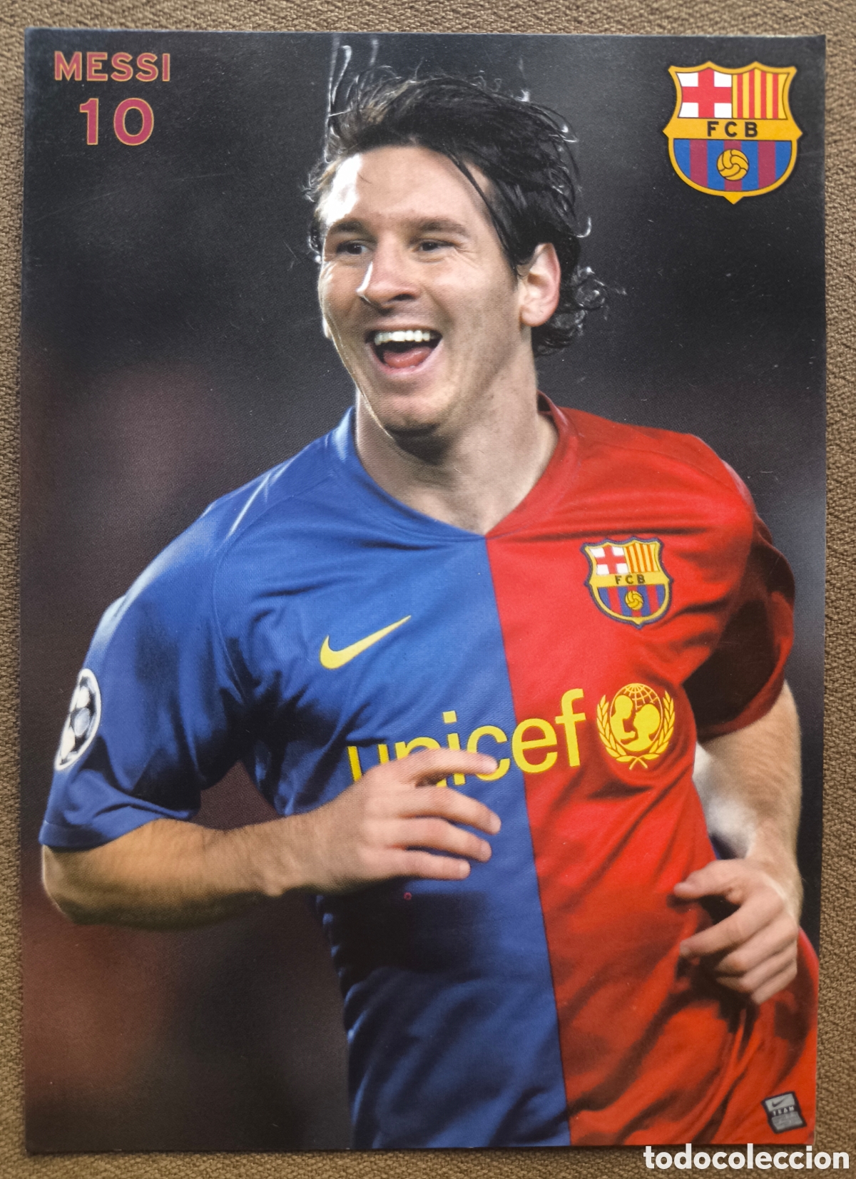 Collezionismo sportivo: LEO MESSI #10 POSTCARD F. C. BARCELONA FOOTBALL BAR&Ccedil;A POSTAL 2009