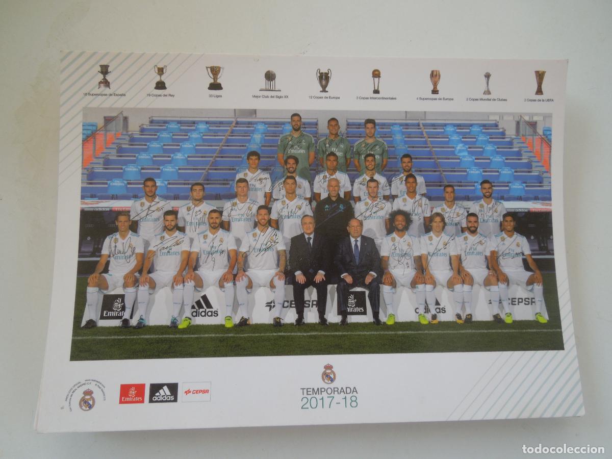Coleccionismo deportivo: REAL MADRID - POSTAL TEMPORADA 2017-2018 - FIRMADA POR TODA LA PLANTILLA - PRODUCTO OFICIAL.