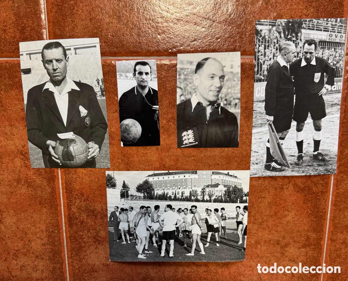 Coleccionismo deportivo: 5 FOTOGRAF&Iacute;AS ORIGINALES DE PRENSA DE &Aacute;RBITROS