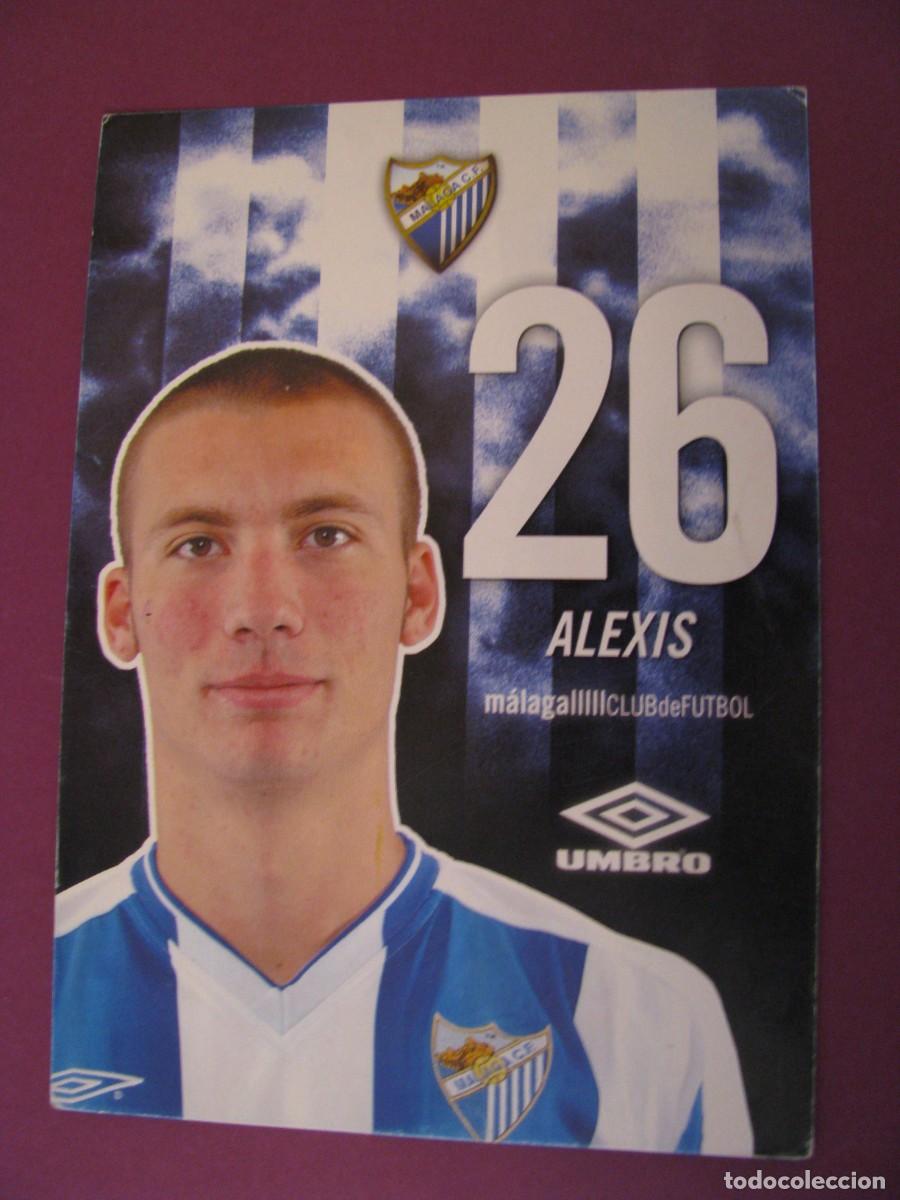 Coleccionismo deportivo: POSTAL DE MALAGA C. F. UMBO. ALEXIS, N&ordm; 26. DETRAS AUTOGRAFO