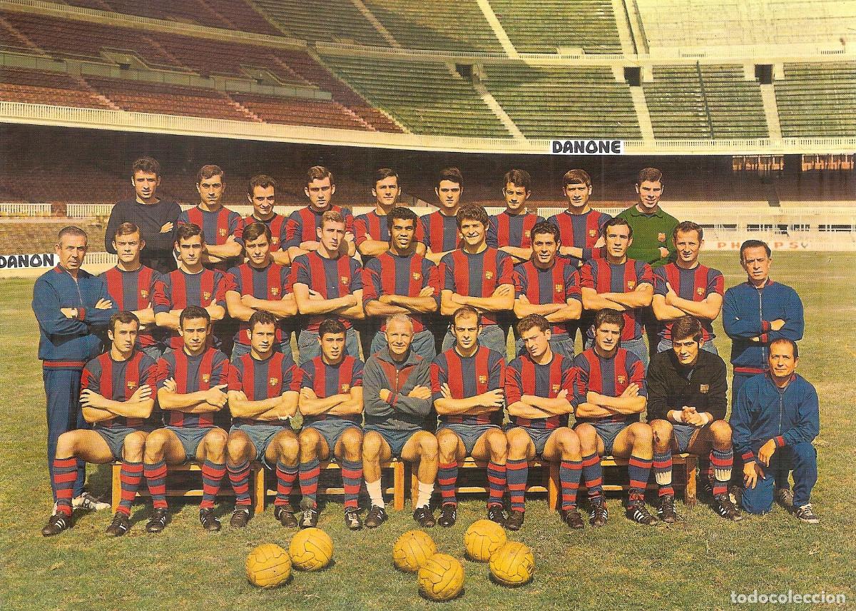Coleccionismo deportivo: POSTAL CF BARCELONA 1968/69 (21 CM X 15 CM)