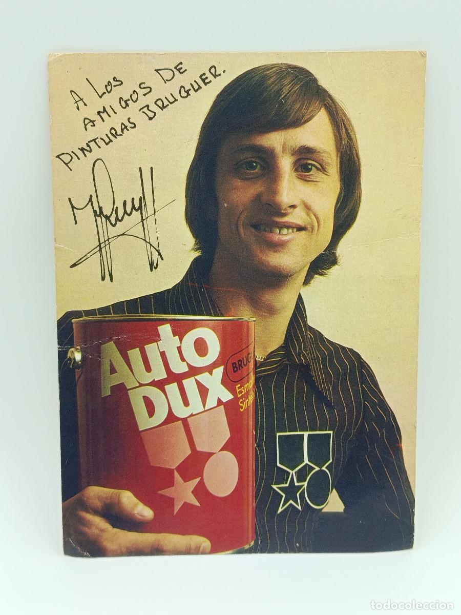 Coleccionismo deportivo: POSTAL JOHAN CRUYFF CAMPA&Ntilde;A PUBLICITARIA PINTURAS BRUGUER 1973. F.C. BARCELONA.
