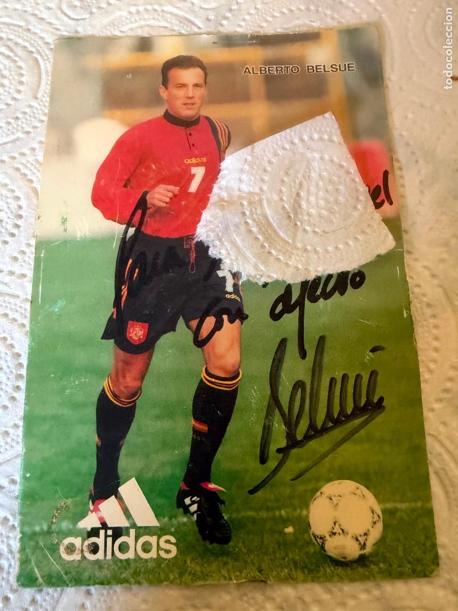 Coleccionismo deportivo: Postal firmada belsue