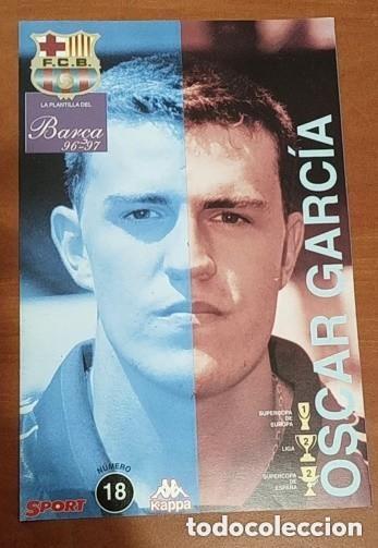 Coleccionismo deportivo: LAMINA FICHA OSCAR GARCIA BAR&Ccedil;A 96-97