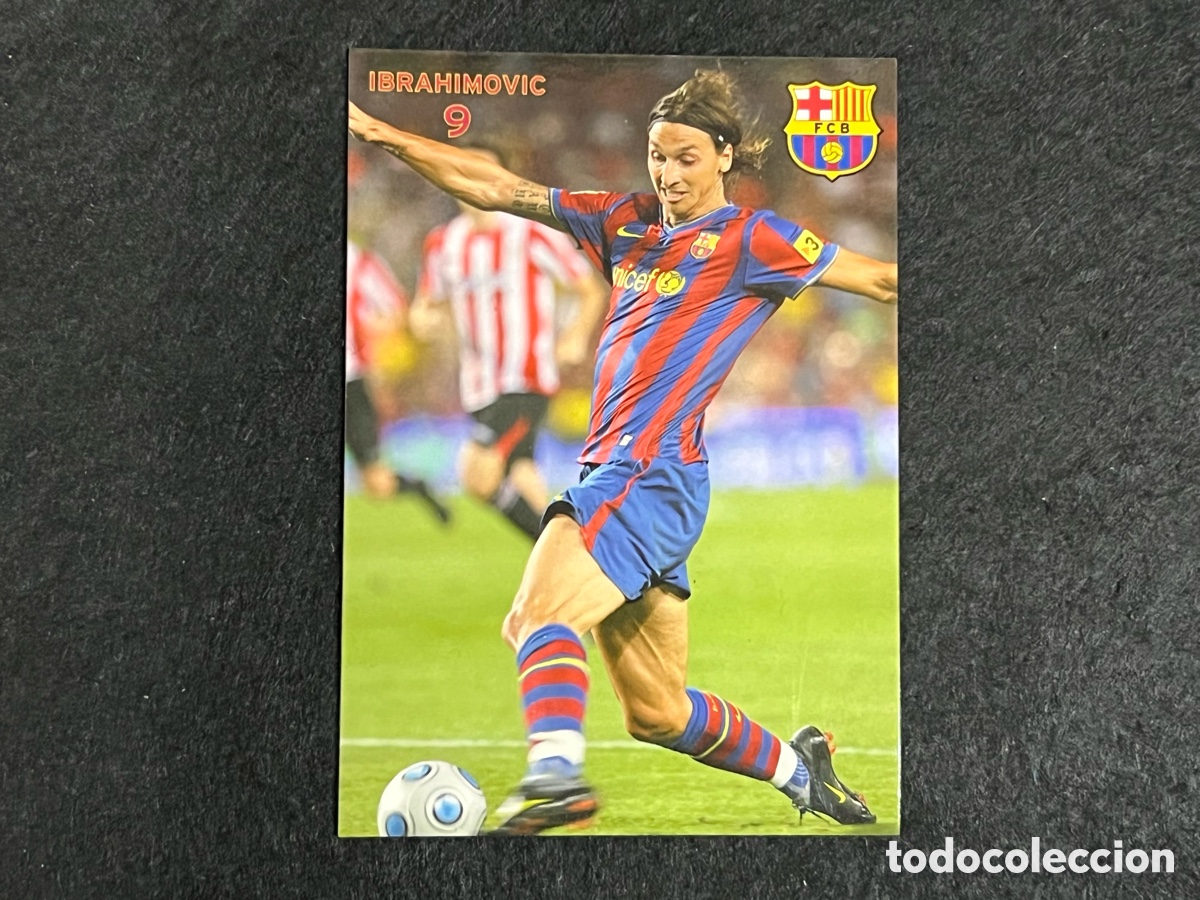 Coleccionismo deportivo: POSTAL OFICIAL ZLATAN IBRAHIMOVIC FC BARCELONA LIGA TEMPORADA 2009-10 FUTBOL BAR&Ccedil;A.