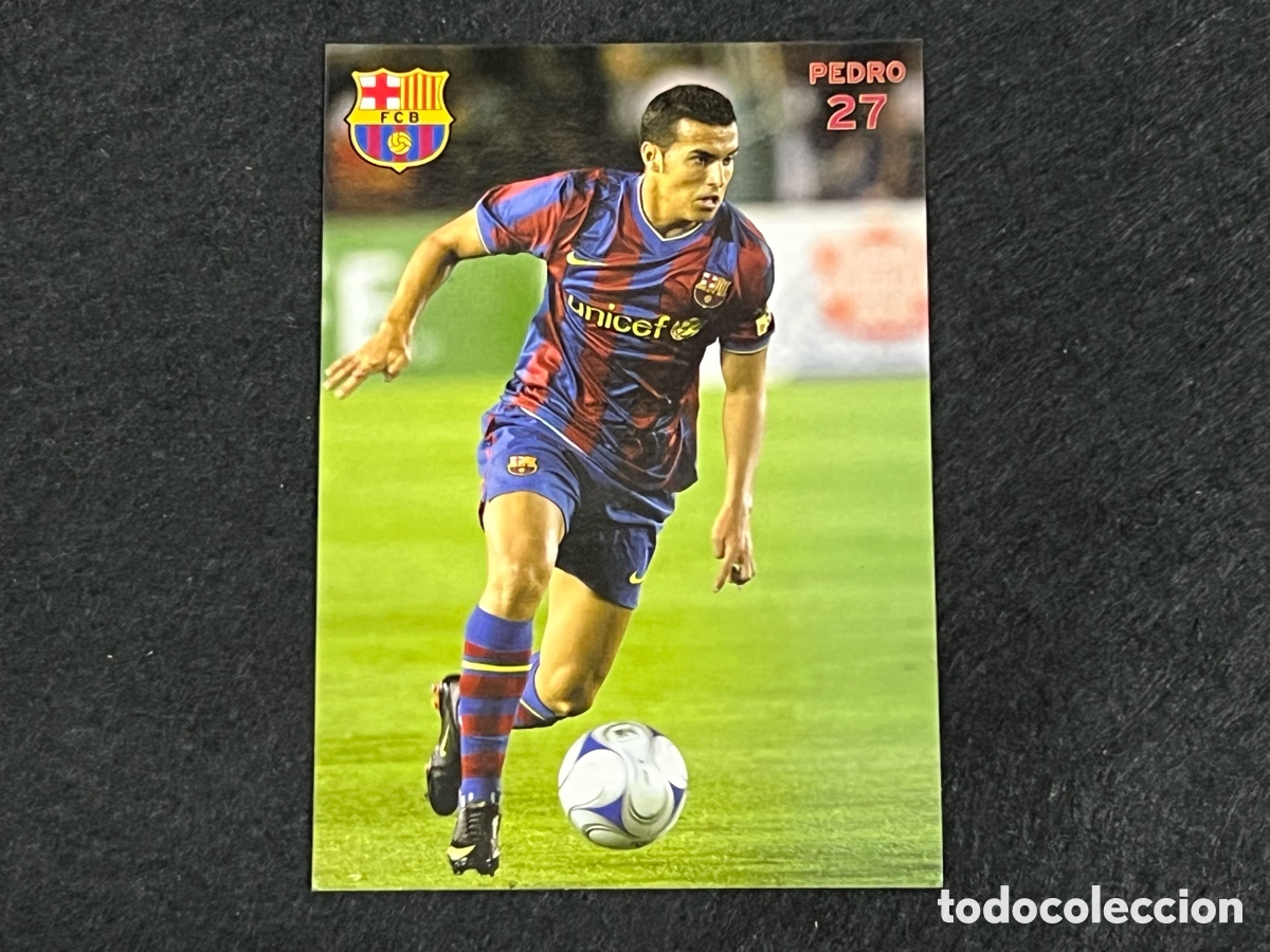 Coleccionismo deportivo: POSTAL OFICIAL PEDRO RODR&Iacute;GUEZ PEDRITO FC BARCELONA LIGA TEMPORADA 2009-10 BAR&Ccedil;A FUTBOL.