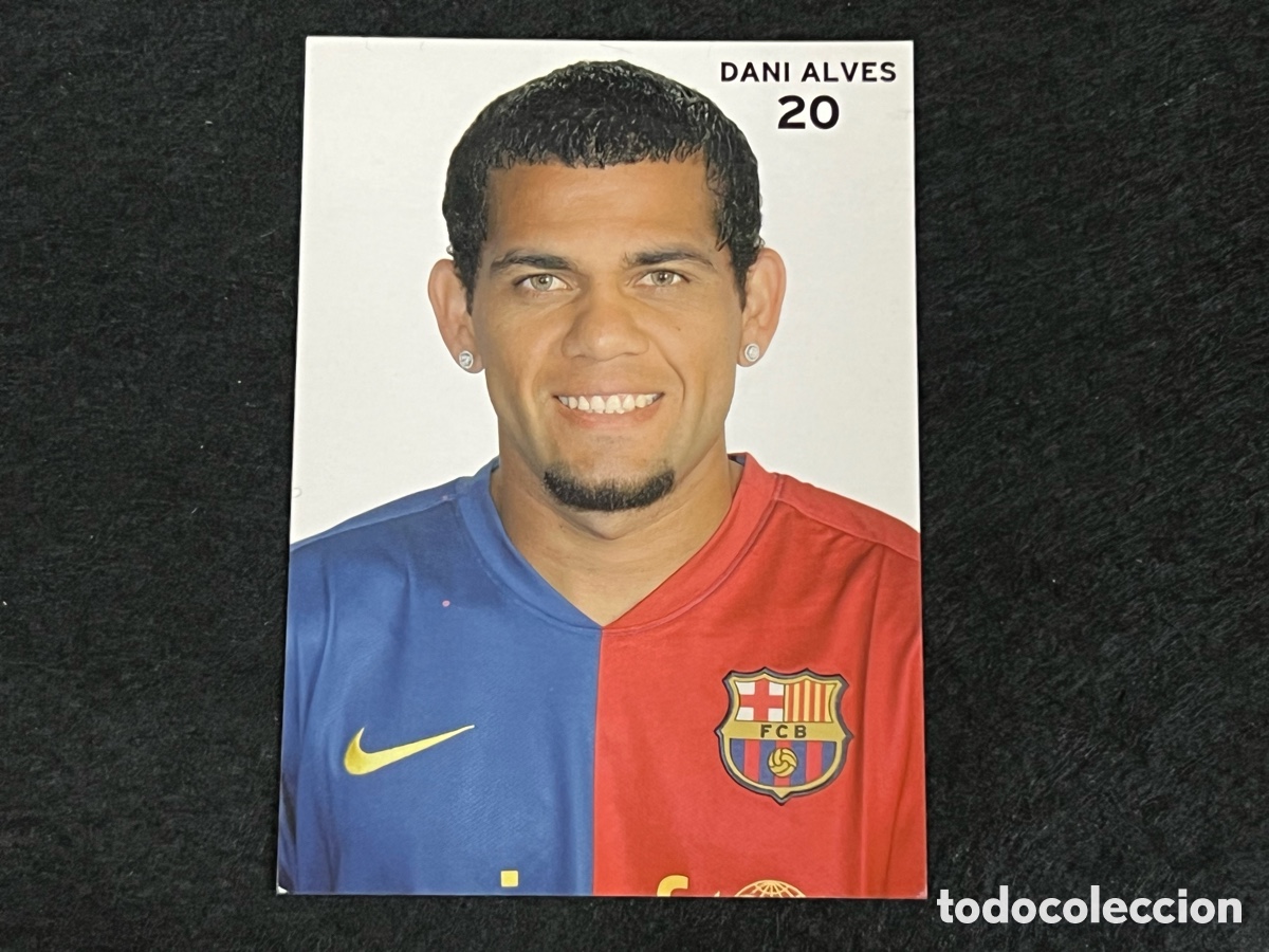 Coleccionismo deportivo: POSTAL OFICIAL DANI ALVES FC BARCELONA LIGA TEMPORADA 2008-09 FUTBOL BAR&Ccedil;A