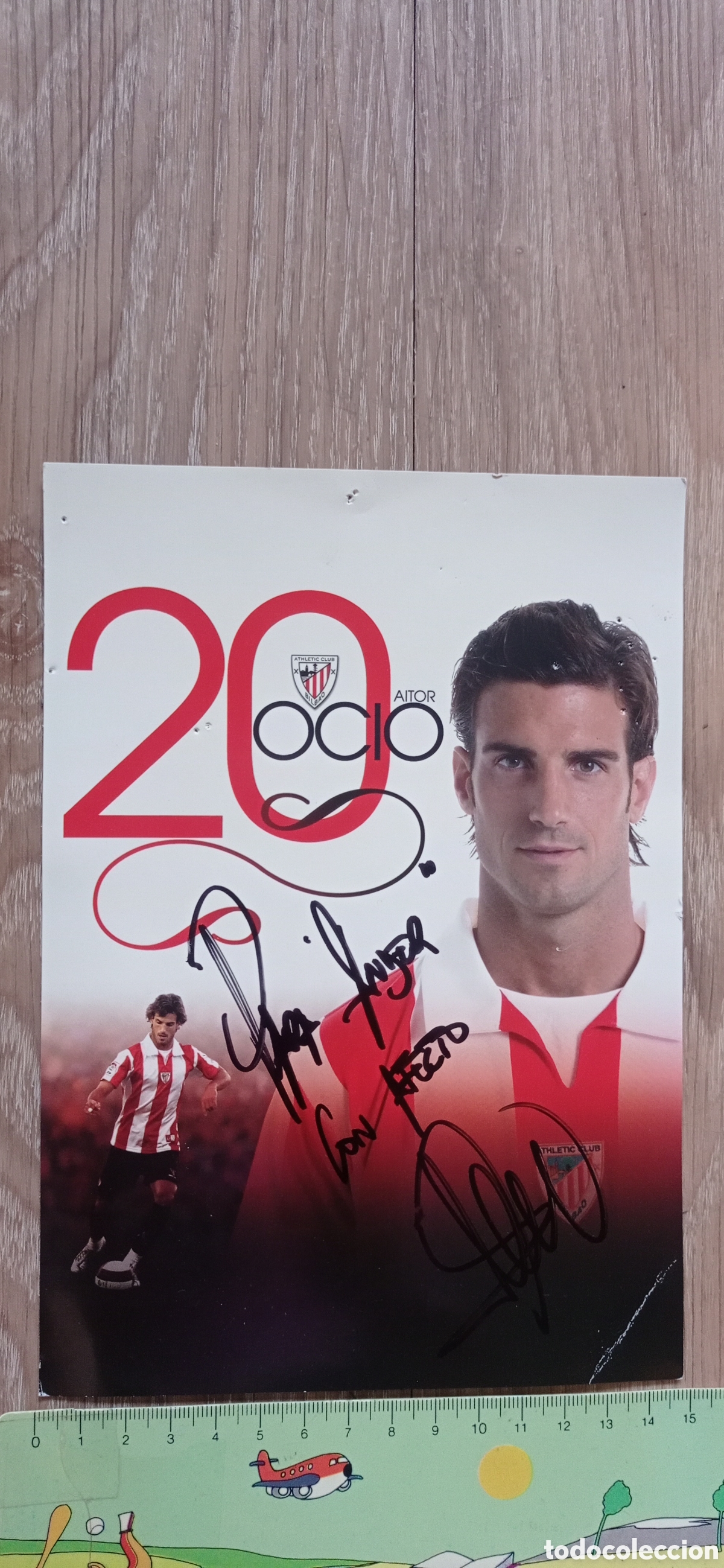 Coleccionismo deportivo: AITOR OCIO ATHLETIC BILBAO POSTAL CON AUT&Oacute;GRAFO Y DEDICATORIA