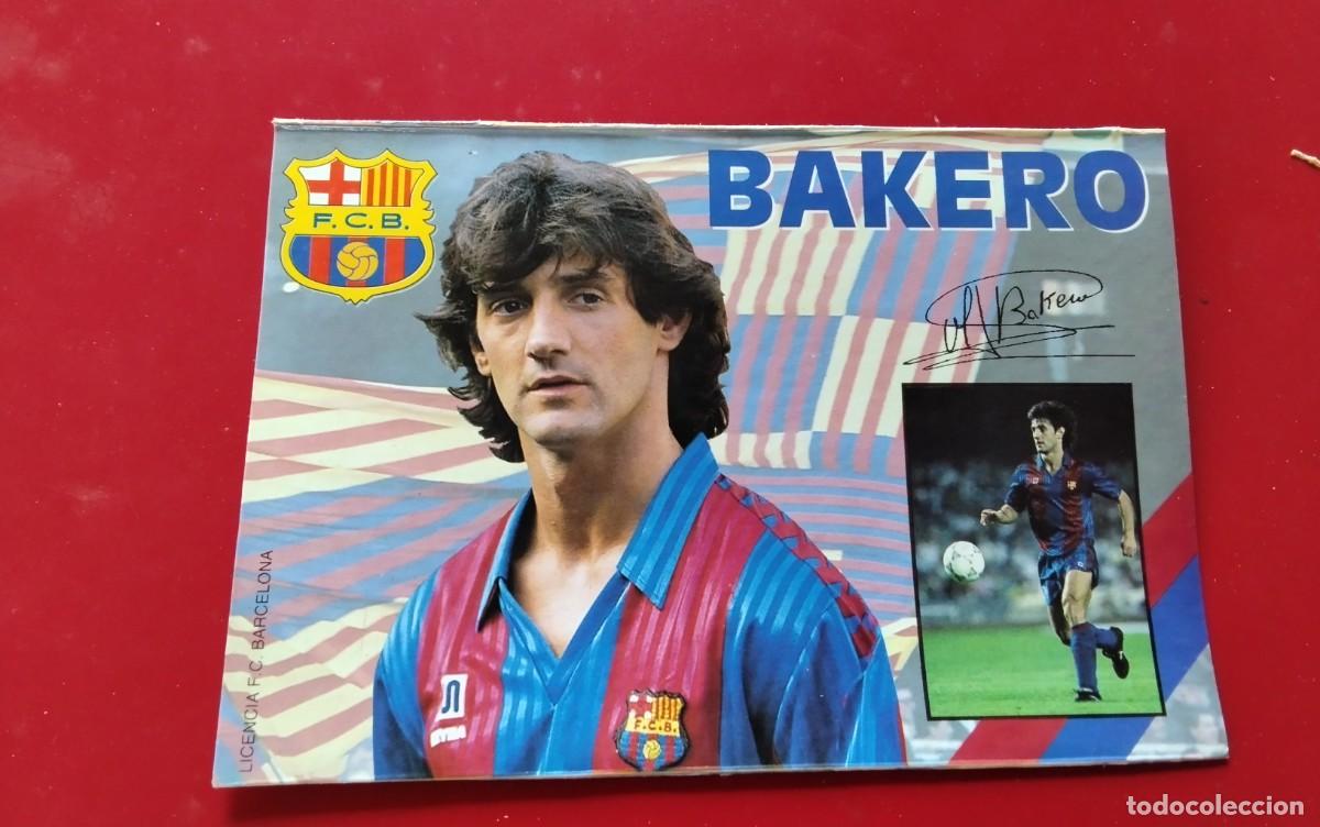 Coleccionismo deportivo: F.C. BARCELONA POSTAL DEL JUGADO BAKERO CON FIRMA IMPRESA TEMP 91/92