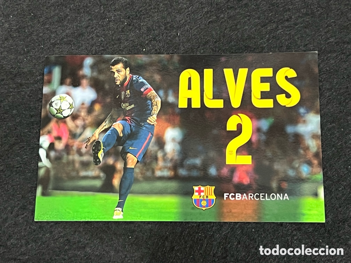 Coleccionismo deportivo: POSTAL DANI ALVES FC BARCELONA TEMPORADA 2012-2013 LIGA 12-13 OFICIAL BAR&Ccedil;A FUTBOL.