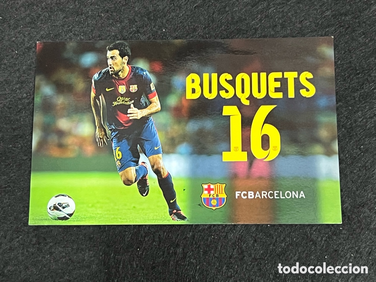 Coleccionismo deportivo: POSTAL SERGIO BUSQUETS FC BARCELONA TEMPORADA 2012-2013 LIGA 12-13 OFICIAL BAR&Ccedil;A FUTBOL.