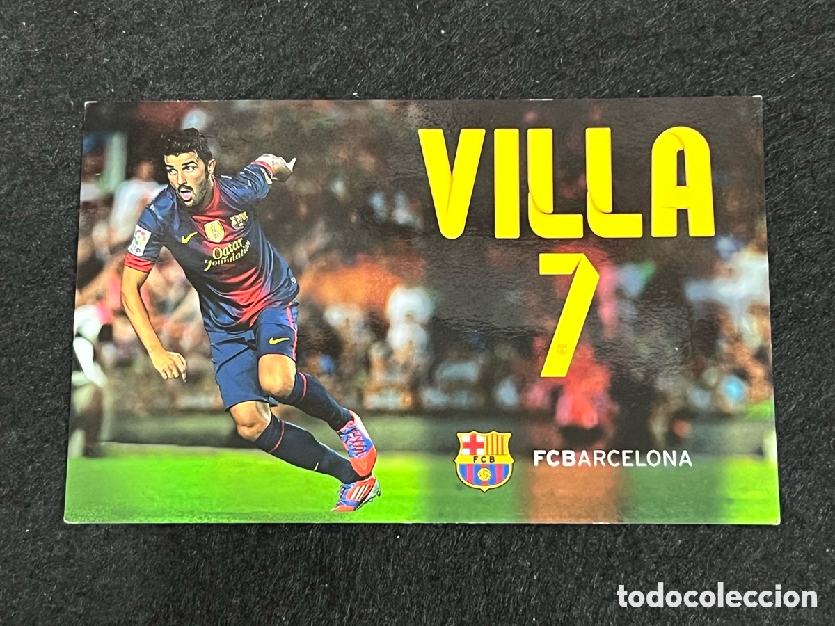 Coleccionismo deportivo: POSTAL DAVID VILLA FC BARCELONA TEMPORADA 2012-2013 LIGA 12-13 OFICIAL BAR&Ccedil;A FUTBOL.