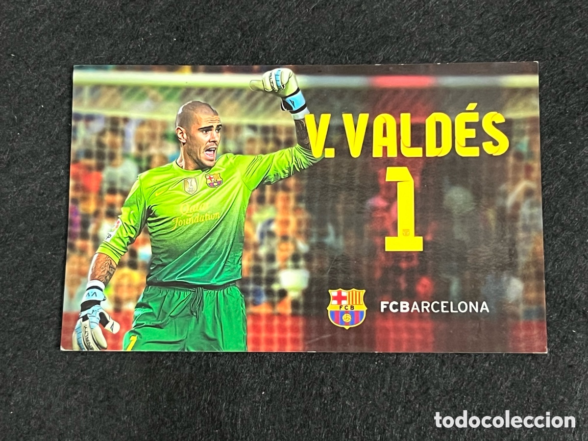 Coleccionismo deportivo: POSTAL VICTOR VALDES FC BARCELONA TEMPORADA 2012-2013 LIGA 12-13 OFICIAL BAR&Ccedil;A FUTBOL.