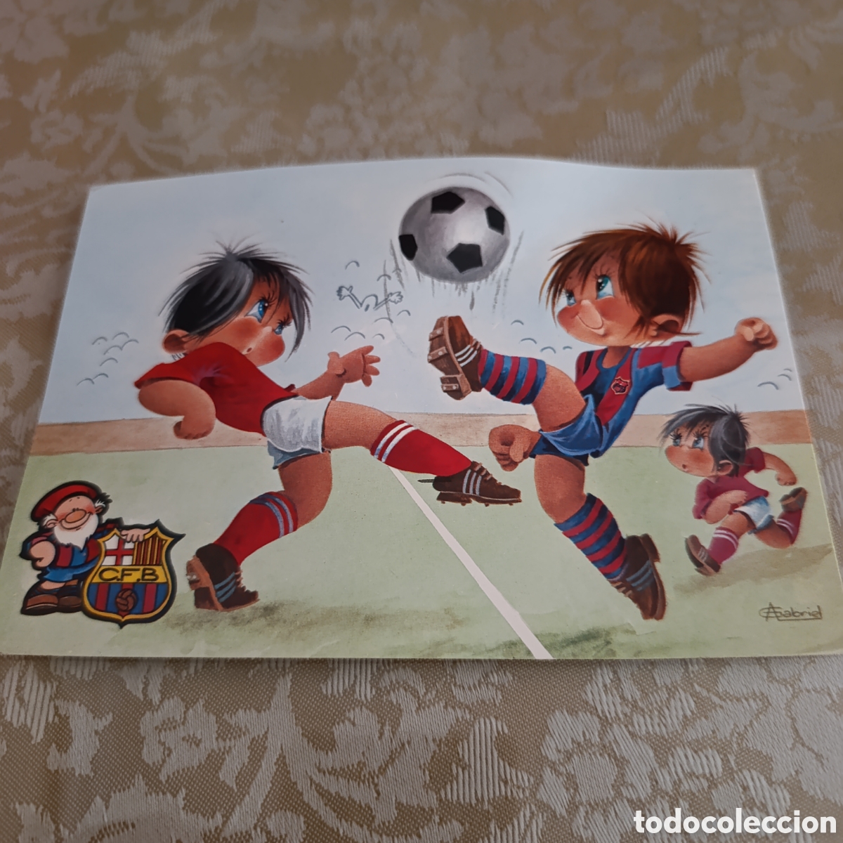 Coleccionismo deportivo: postal ilustrada vintage del FC Barcelona.sin circular