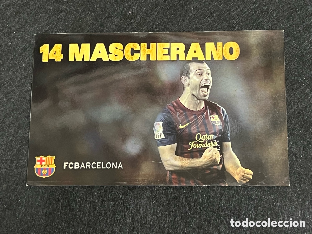 Coleccionismo deportivo: POSTAL JAVIER MASCHERANO FC BARCELONA TEMPORADA 2011-2012 LIGA 11-12 OFICIAL BAR&Ccedil;A FUTBOL.