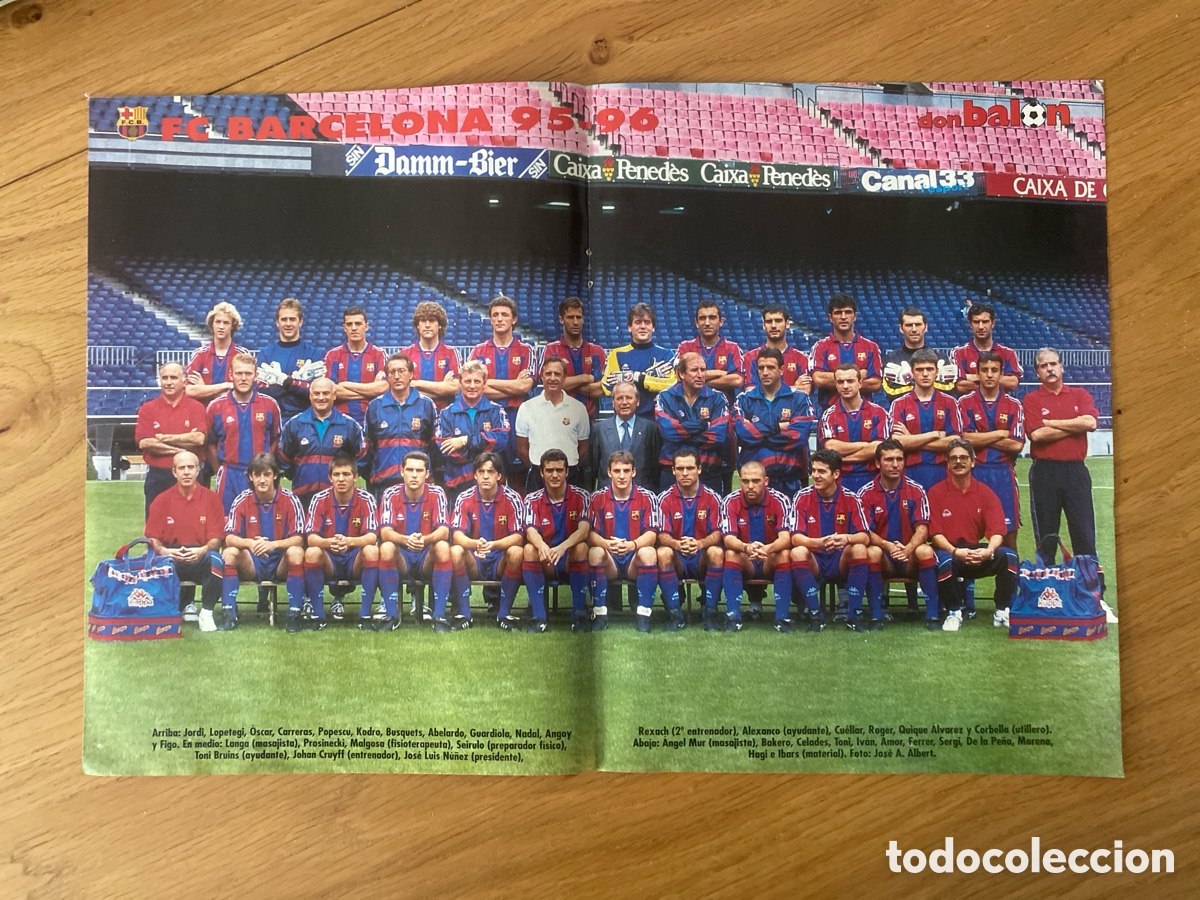 Coleccionismo deportivo: Poster don bal&oacute;n Barcelona temporada 95-96 - 1995/1996