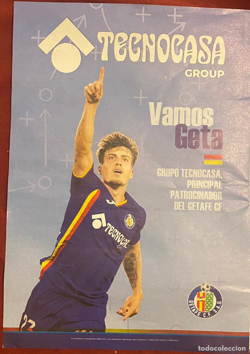 Coleccionismo deportivo: Publicidad en prensa de Tecnocasa y Getafe CF. Con fotograf&iacute;a del jugador Arrambarri. Enmarcable.