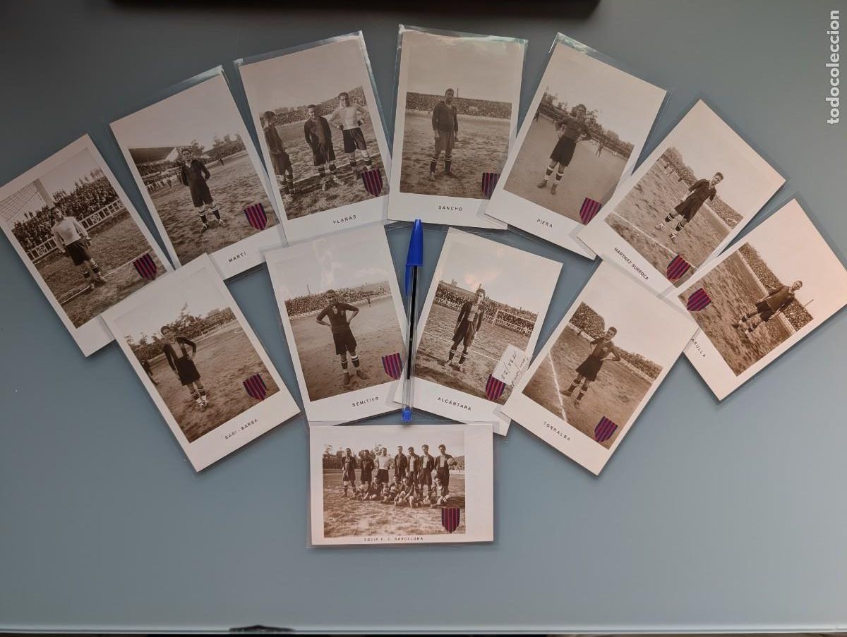 Coleccionismo deportivo: INCREDIBLE COMPLETE SET 12 PHOTO POSTCARDS POSTALES FC BARCELONA 1922 23 ALCANTARA SAMITIER FOOTBALL