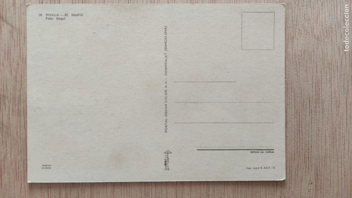 Coleccionismo deportivo: POSTAL RIVILLA AT MADRID - Foto 2