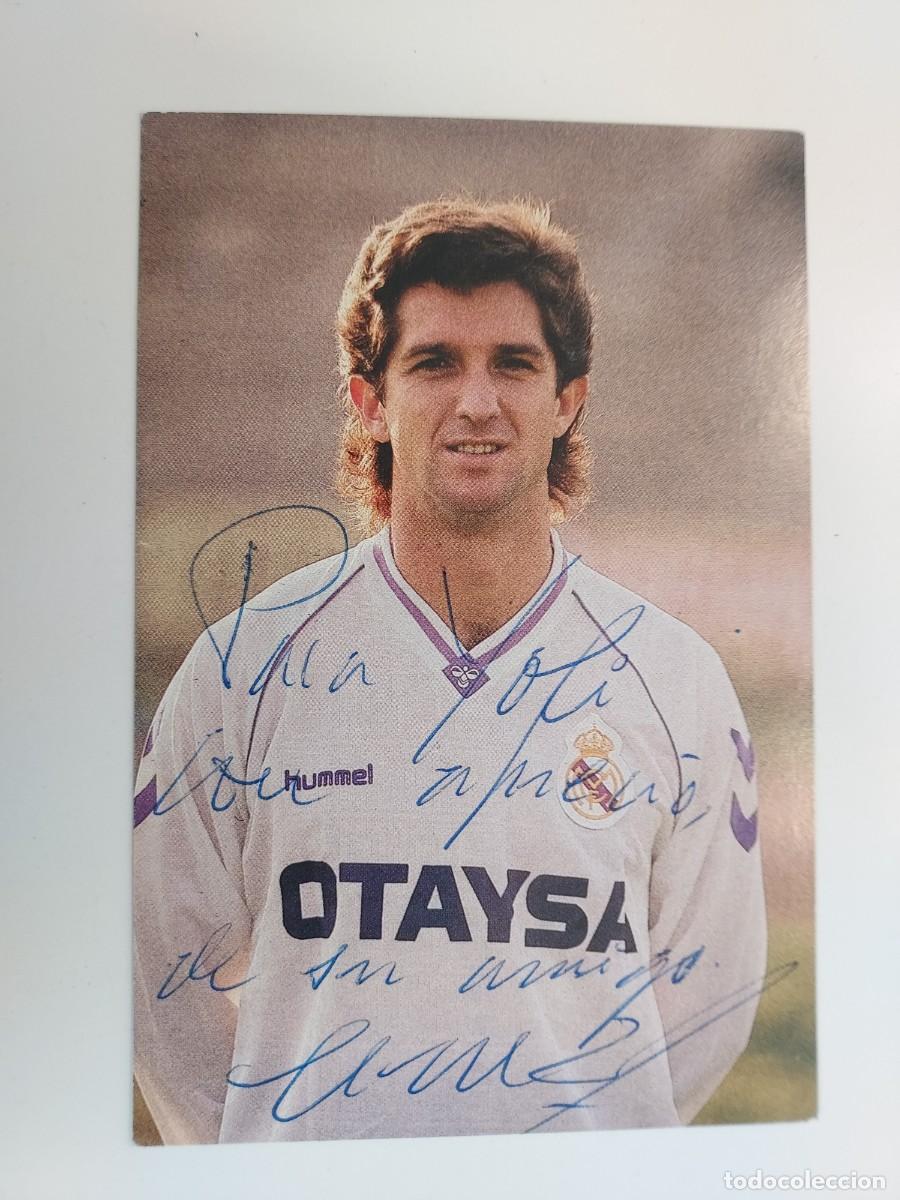 Coleccionismo deportivo: POSTAL FIRMADA POR CHENDO REAL MADRID FUTBOL, 1989. AUTOGRAFO