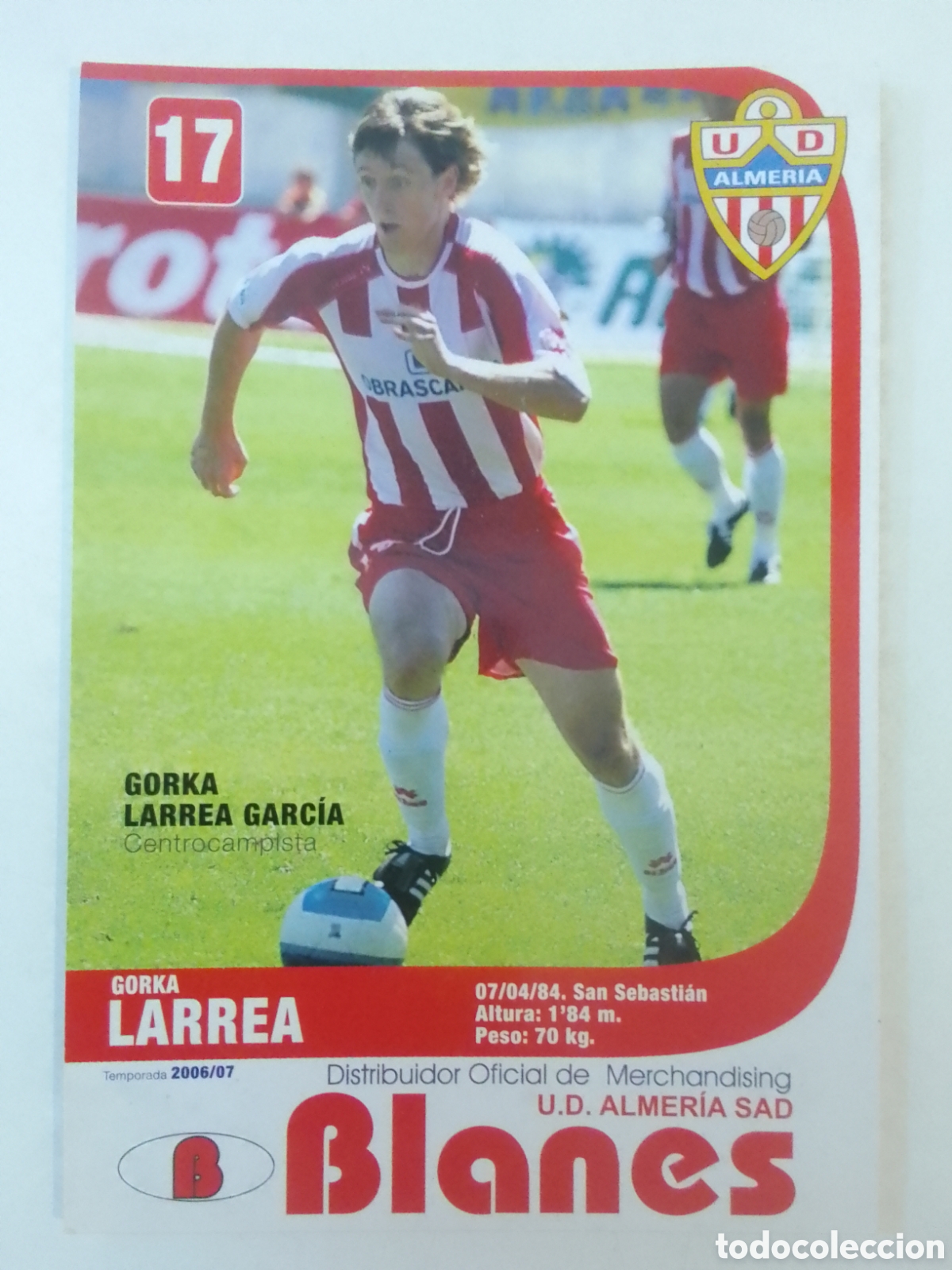Coleccionismo deportivo: Postal Gorka Larrea &bull; Almer&iacute;a.