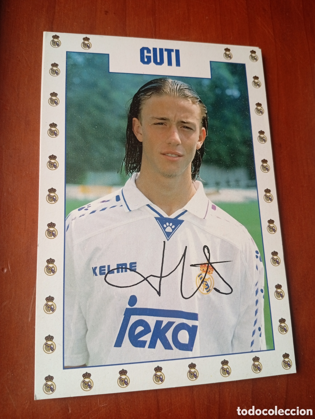 Coleccionismo deportivo: FOTO POSTAL FUTBOL REAL MADRID GUTI TEKA A&Ntilde;OS 90