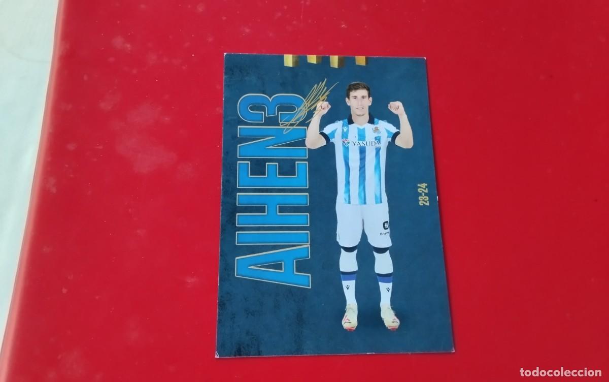 Coleccionismo deportivo: REAL SOCIEDAD , TARJETA FICHA DEL JUGADOR ADNRE SILVA N&ordm; 21 , CON FIRMA IMPRESA MEDIDAS 14X10