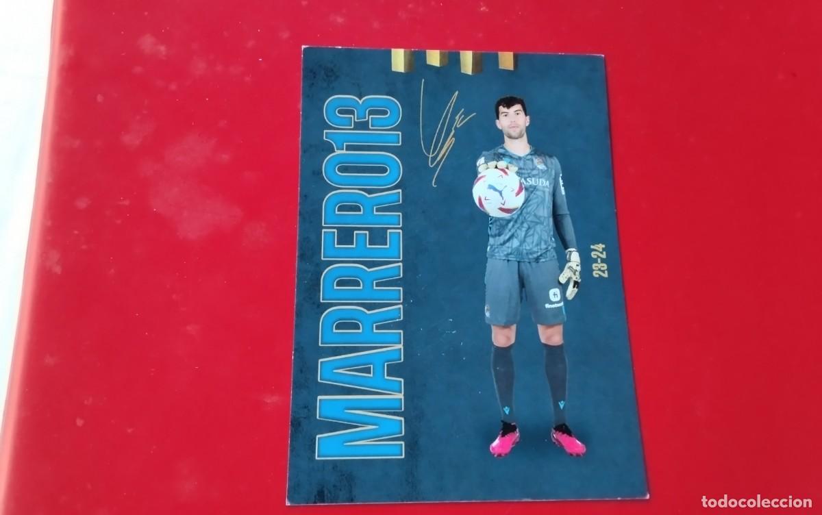 Coleccionismo deportivo: REAL SOCIEDAD , TARJETA FICHA DEL JUGADOR JUGADOR MARRERO N&ordm; 13 , CON FIRMA IMPRESA MEDIDAS 14X10