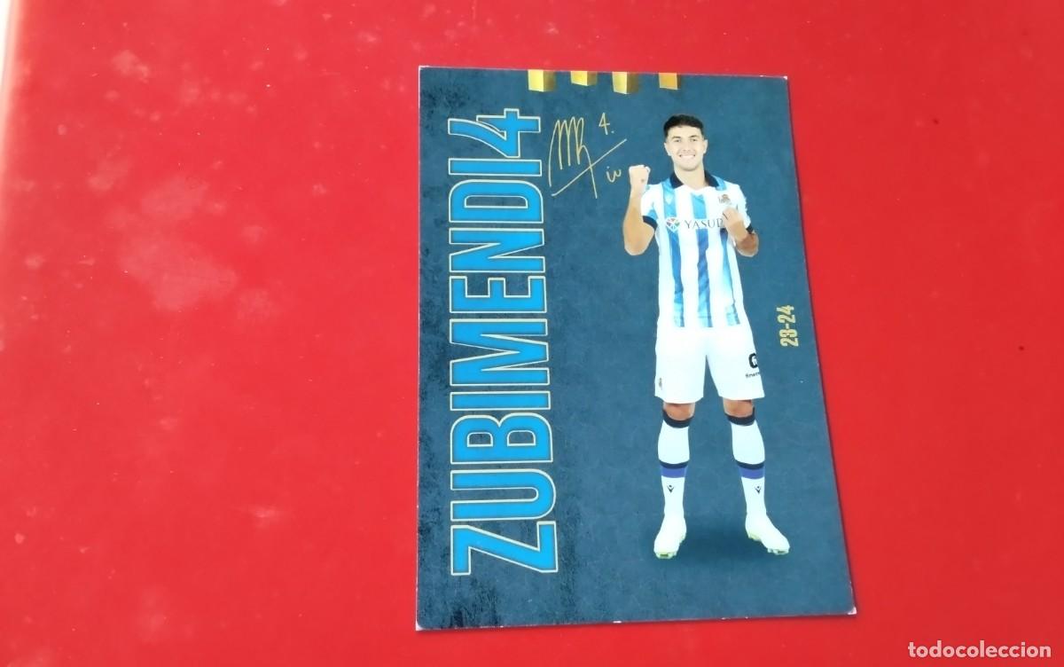 Coleccionismo deportivo: REAL SOCIEDAD , TARJETA FICHA DEL JUGADOR ZUBIMENDI N&ordm; 14 , CON FIRMA IMPRESA MEDIDAS 14X10