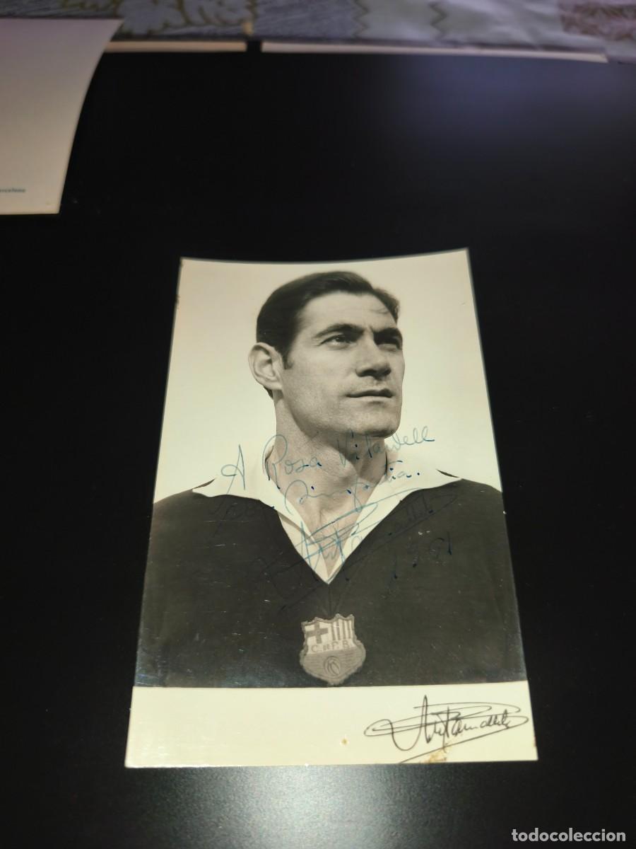 Coleccionismo deportivo: Postal firmada y dedicada por Antonio Ramallets.