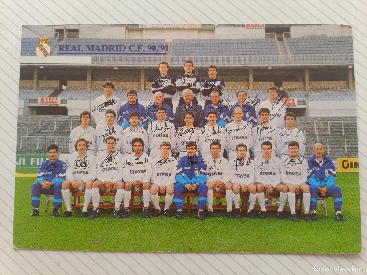 Coleccionismo deportivo: Postal del Real Madrid 1990/91